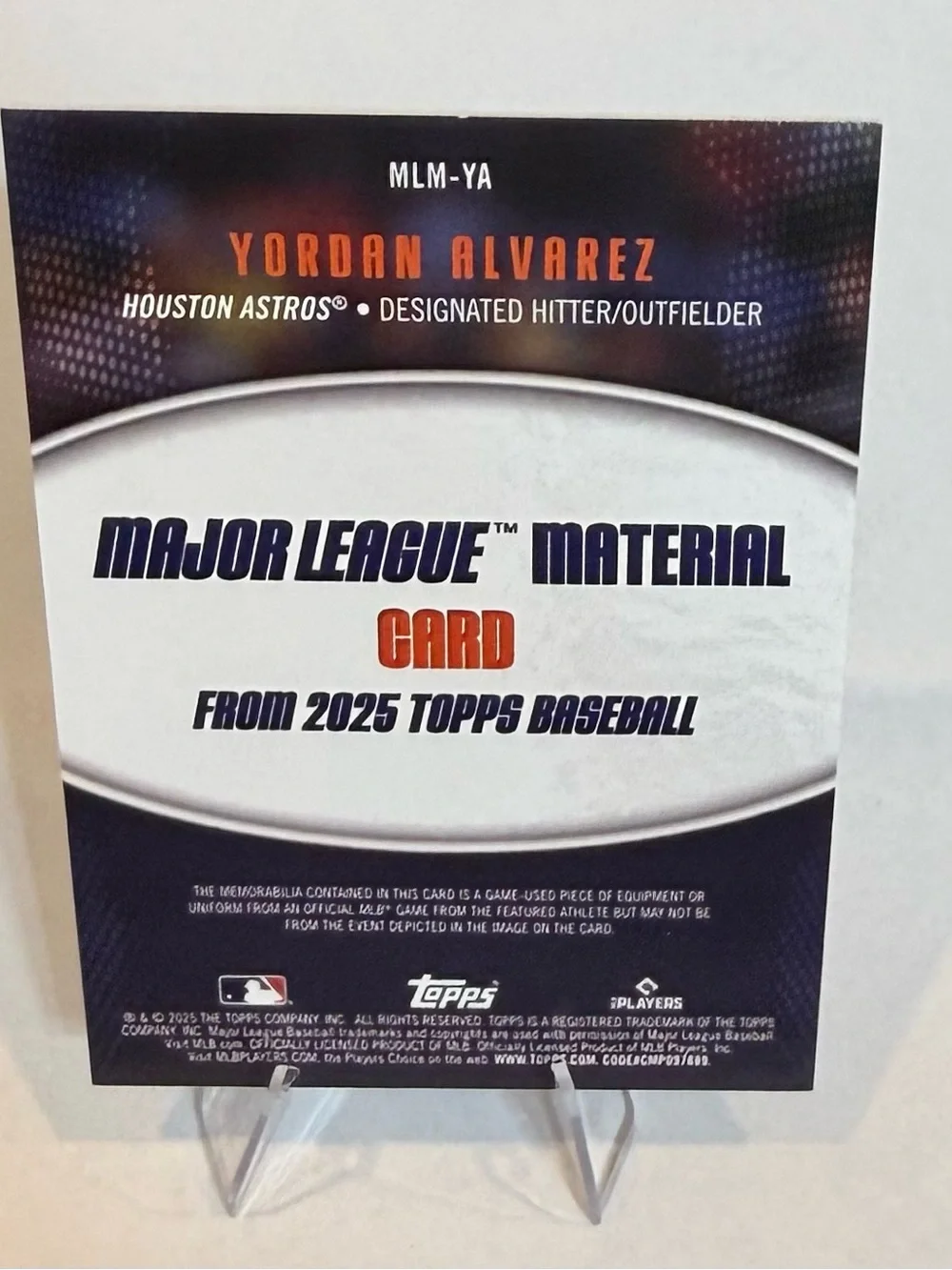 2025 Topps Series-1-Major League Material# MLM-YA Yordan Alvarez - Picture 2 of 2